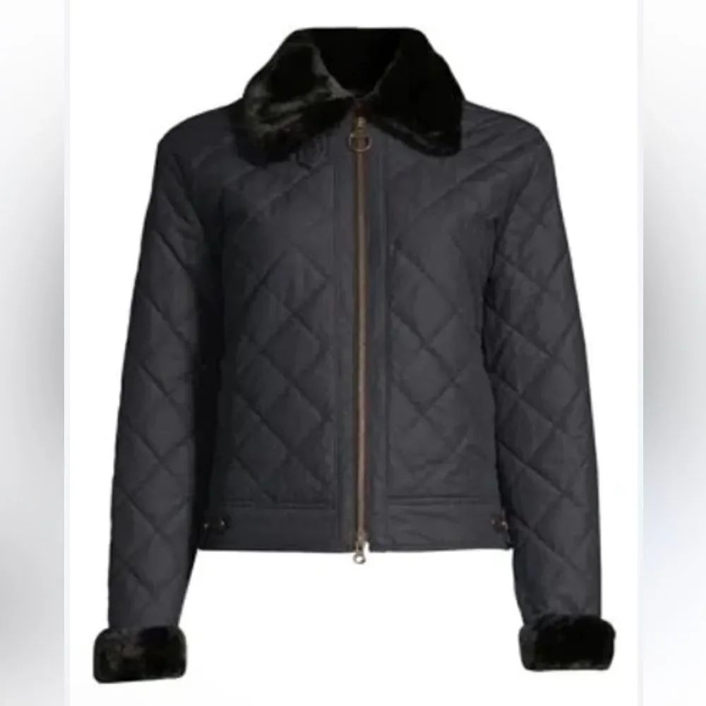 Barbour Tetbury Faux Fur Trimmed Quilted Cropped Jacket